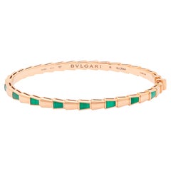 Bulgari Serpenti rose gold Malachite bangle
