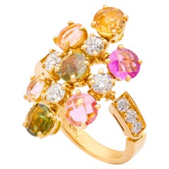 Bulgari Allegra Multi-coloured Sapphire and diamond ring