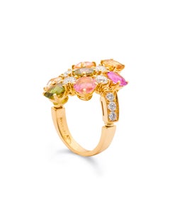 Anillo Bulgari Allegra con zafiros multicolores y diamantes