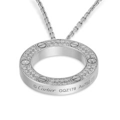 Cartier white gold diamond Love pendant
