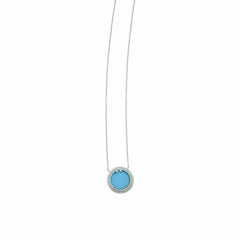 Tiffany & Co T Large Turquoise Diamond Circle Pendant