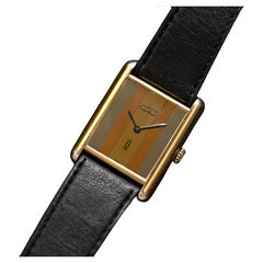 Must de Cartier Gold Plated 925 Tank Trinity Dial Manual Wind