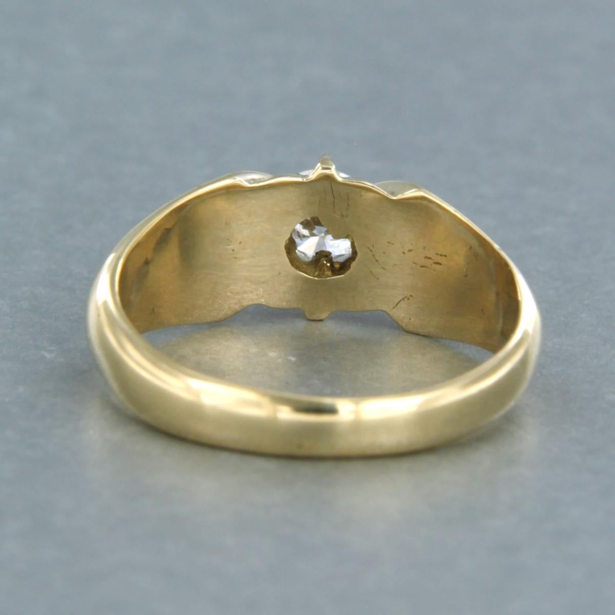 Taille brillant Bague avec diamant taille brillant jusqu'à 0,34ct 4,8 grammes or jaune 14k en vente