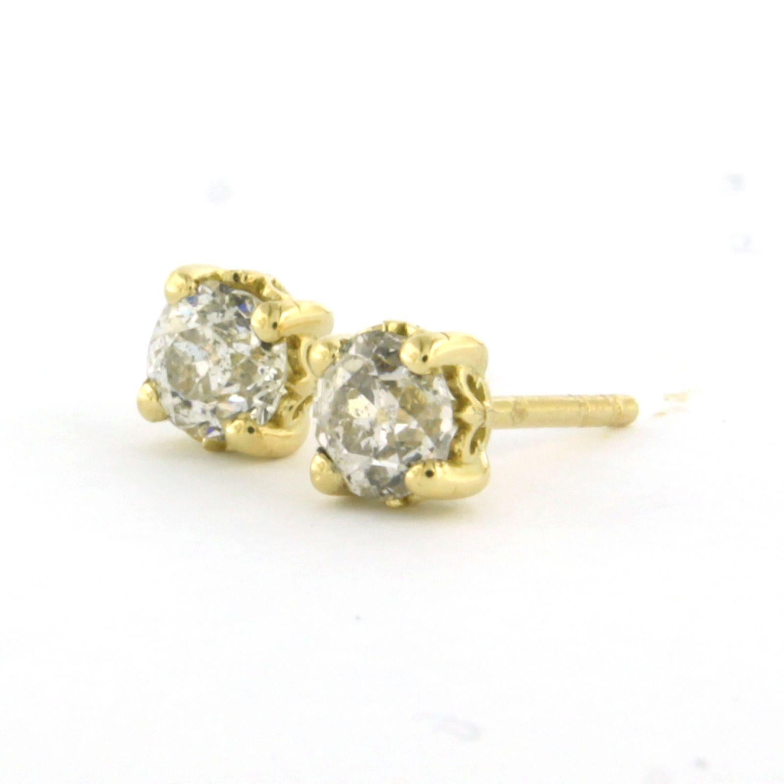 Boucles d'oreilles avec diamants taille ancienne jusqu'à 1,00ct Or jaune 18k 2,0 grammes Pour femmes en vente