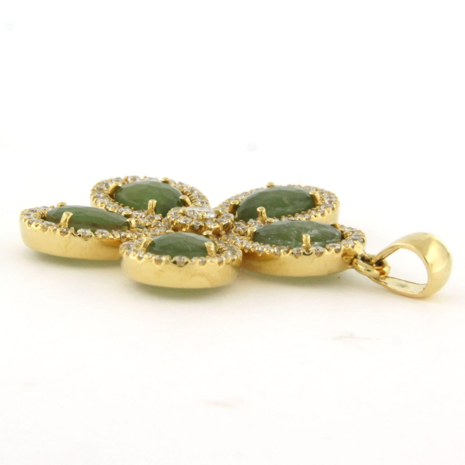 Pendentif en or jaune 18k avec agate mousse et diamant taille brillant 1.00ct - F/G - VS/SI

Description détaillée

la taille du pendentif est de 3,9 cm de haut et de 3,1 cm de large

poids 8,2 grammes

set avec

- 5 x 9,0 mm x 6,0 mm agate mousse