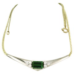 Choker with tourmaline up to 5.50ct and diamonds up to 1.00ct 14k gold
