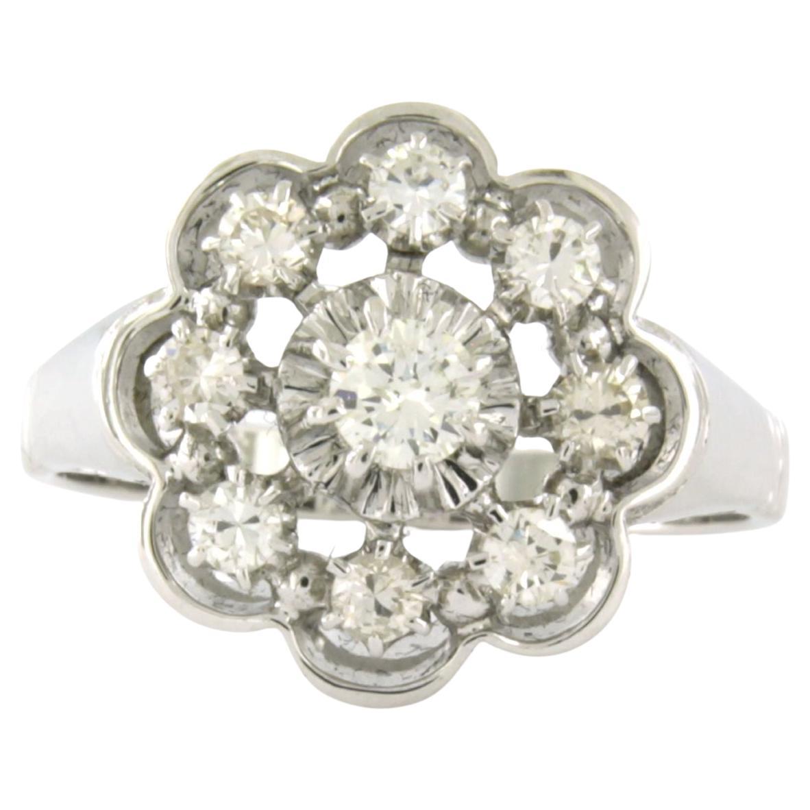 Anello con diamanti taglio brillante fino a 0,52 carati in oro bianco 18 carati 5,0 grammi