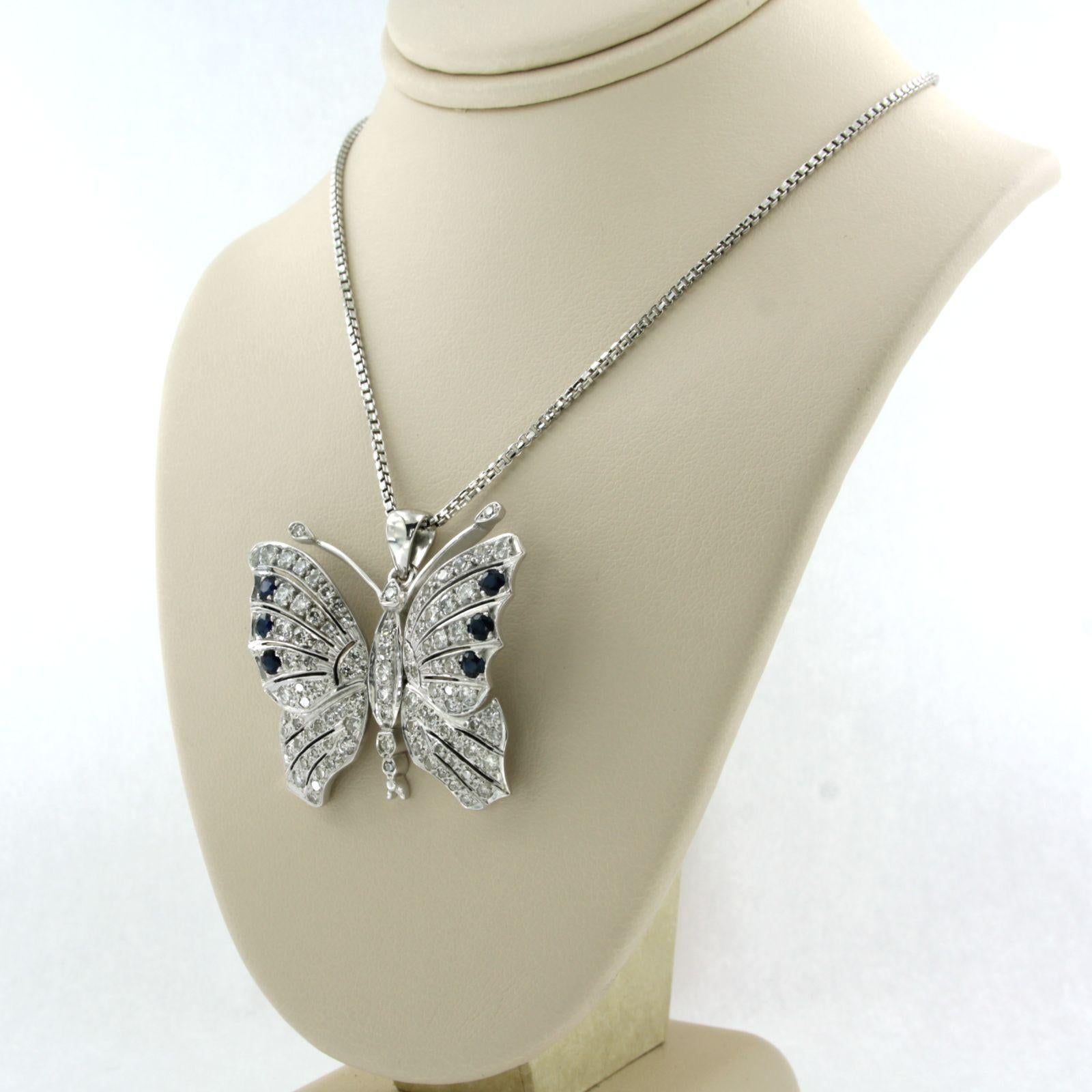 Collana e pendente con zaffiro e diamanti fino a 1,00ct in oro 18k In condizioni ottime in vendita a The Hague, ZH