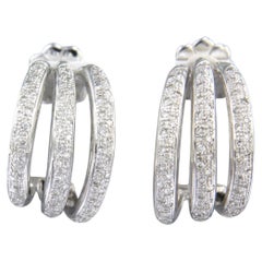 Orecchini con diamanti a taglio brillante fino a 1,60ct in oro bianco 14k 14,1 grammi