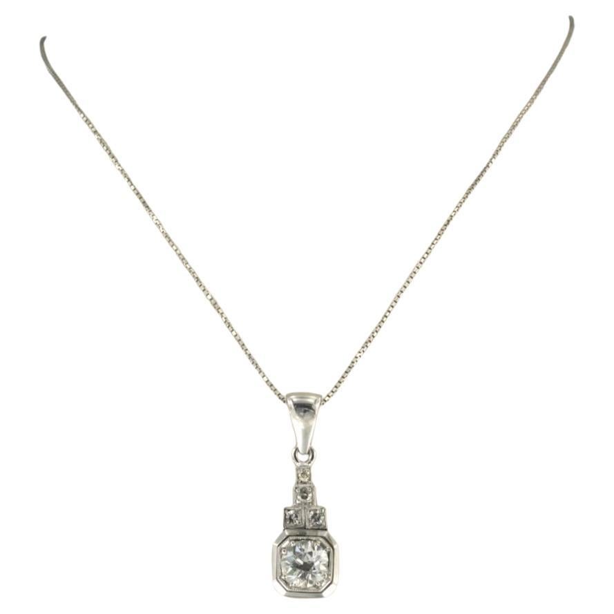 Collana e pendente con diamanti old mine e diamanti taglio singolo fino a 0,75ct in oro 18k