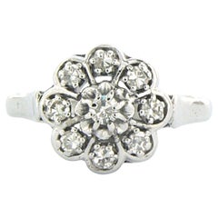 Ring mit Diamanten im Einzelschliff bis zu 0,35 Karat 18k Weißgold 3.4 Gramm
