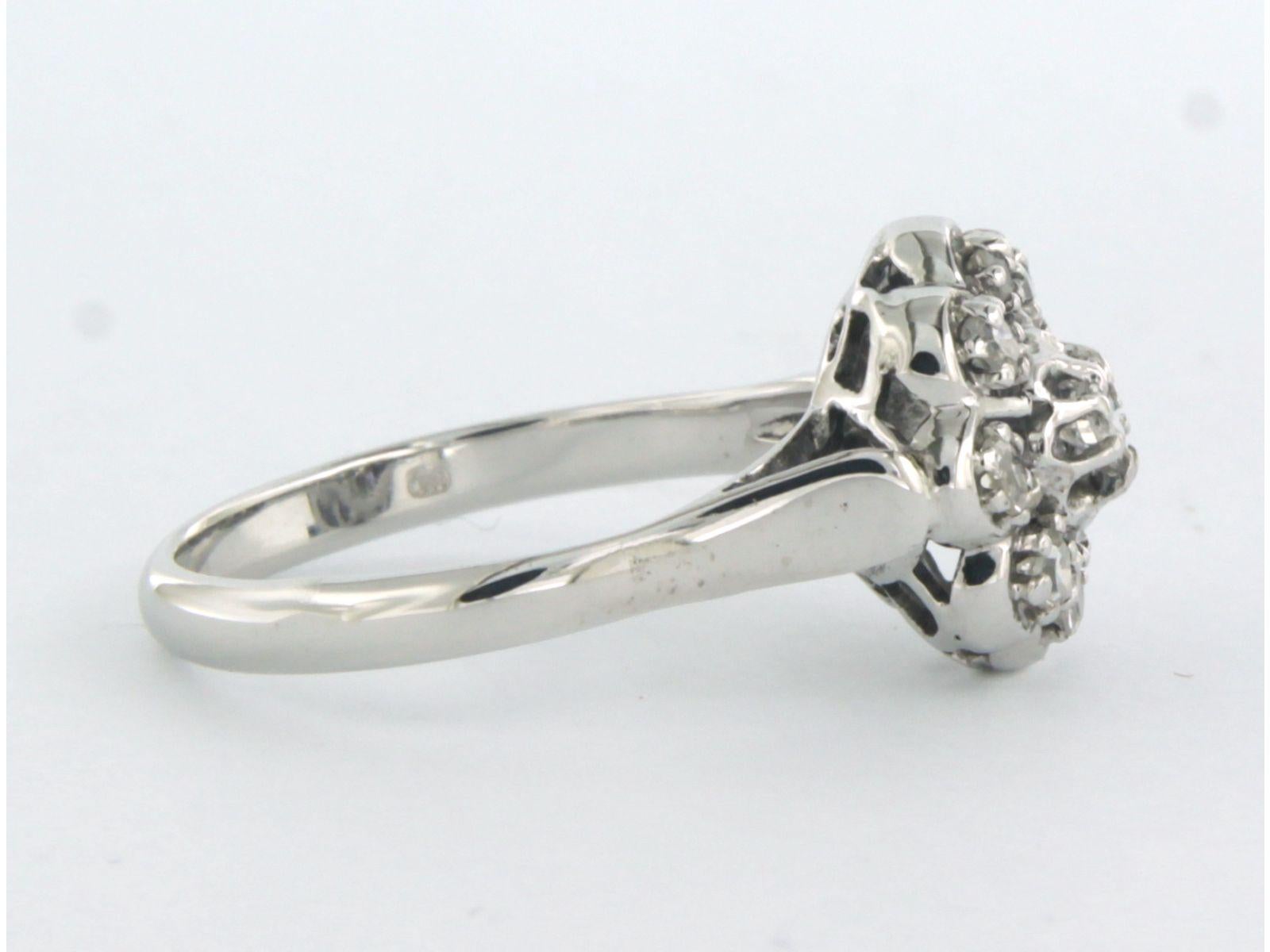 Ring mit Diamanten im Einzelschliff bis zu 0,35 Karat 18k Weißgold 3.4 Gramm im Zustand „Hervorragend“ im Angebot in The Hague, ZH