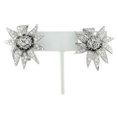 R. KERN earrings with brilliant and single cut diamonds up to 4.00ct 18k gold
