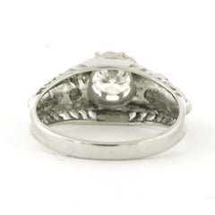 JUGENDSTILL Ring mit Diamanten im Brillantschliff bis zu 0,66 Karat, 18 Karat Gold, 4,1 Gramm