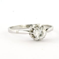 ART NOUVEAU Solitärring mit Diamanten im Minenschliff bis zu 0,50ct 14k Gold