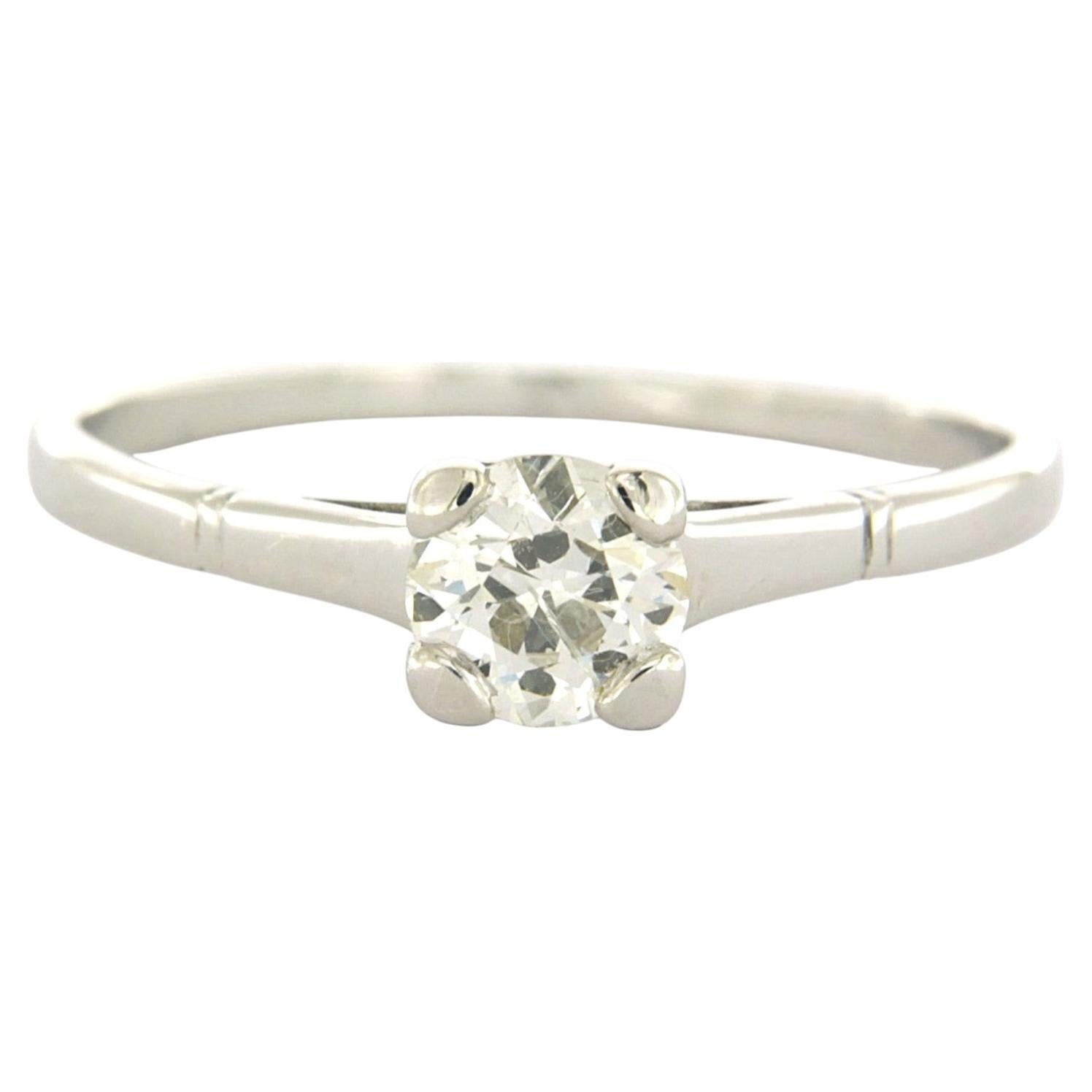 14k gold solitaire ring with old mine-cut diamond up to 0.50 ct - J - Pique1