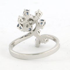MODERN Ring with sapphire and brilliant cut diamonds up to 0.25ct 14k gold