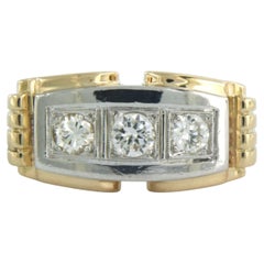 Retro ring with Old European cut diamonds up to 0.50ct 16.7 grams 18k gold