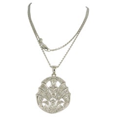 Halskette und Anhänger mit Diamanten im Altminen- und Rosenschliff bis zu 1,00ct aus Platin