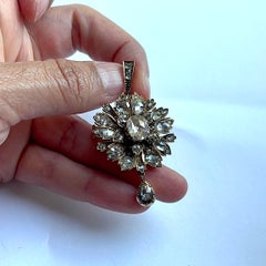 Victorian Brooch and Pendant with rose cut diamonds, 18k gold