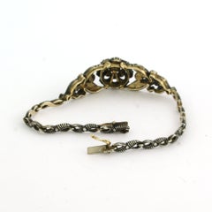 VICTORIAN bracelet with rose cut diamonds up to 1.00ct 14k gold, silver