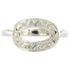 Anillo con diamantes de talla simple de hasta 0,05 ct, oro blanco de 18 k, 1,6 gramos