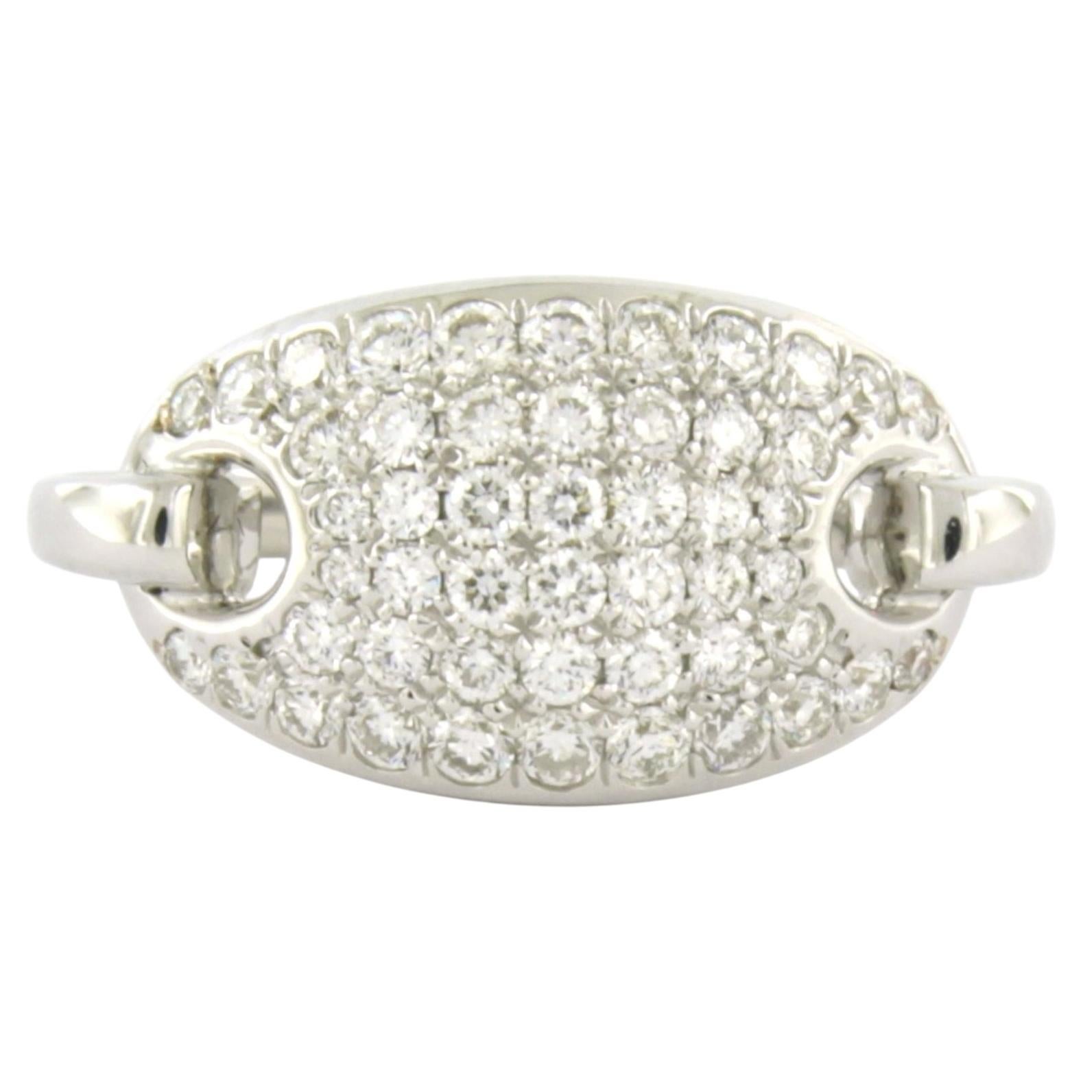 Ring with brilliant cut diamonds up to 0.50ct 18k white gold 5.1 grams
