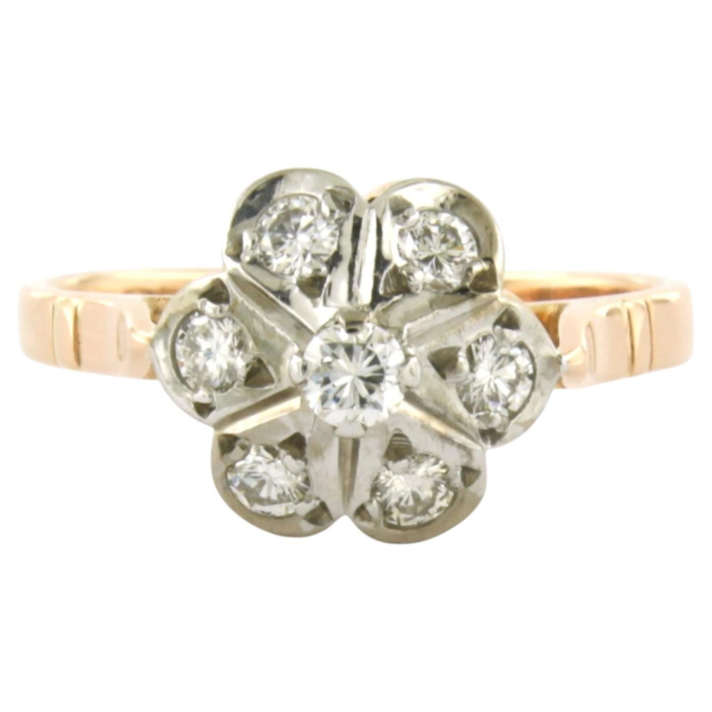 Ring with brilliant cut diamonds up to 0.36ct 14k gold 3.7 grams For Sale