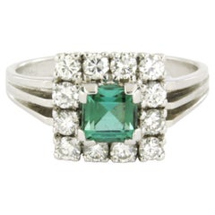 Ring with tourmaline and brilliant cut diamonds up to 0.63ct 14k gold 5.0 grams
