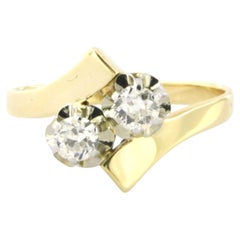 Bague sertie de diamants taille européenne d'un poids total maximal de 0,25 ct, en or 14 carats, 1,8 grammes