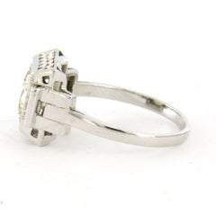 ART DECO ring with old European and single cut diamonds up to 2.30ct platinum