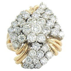 Modern ring with brilliant cut diamonds up to 2.40ct 14k gold 11.7 gram