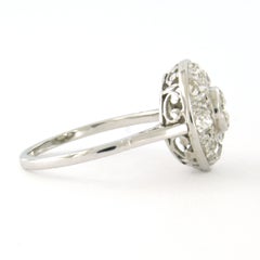 ART NOUVEAU Ring with old European cut diamonds up to 1.50ct platinum