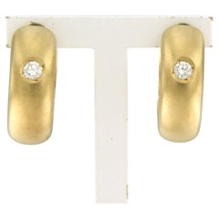 Ohrringe mit Diamanten im Brillantschliff bis zu 0,16 Karat, 14-karätiges Gold, 7,8 Gramm