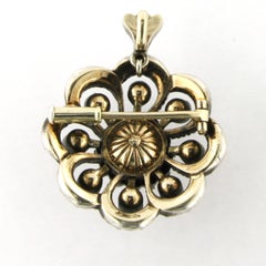 Spilla OLD DUTCH con diamanti a taglio rosa fino a 1,00 ct, oro 14k, argento, 9,3 grammi