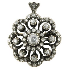 Spilla OLD DUTCH con diamanti a taglio rosa fino a 1,00 ct, oro 14k, argento, 9,3 grammi