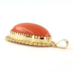 VICTORIAN pendant with coral 14k gold 9.3 grams