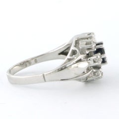 Ring with sapphire and brilliant cut diamonds up to 0.40ct 14k gold 5.1 grams