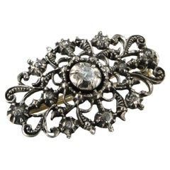 Spilla OLD DUTCH con diamanti a taglio rosa fino a 0,20 ct, oro 14k, argento