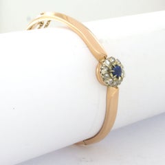 Pulsera con zafiro y diamantes de talla rosa de hasta 0,25 ct, en oro de 18 k