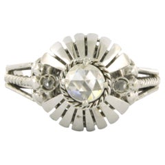 Anillo de estilo Art Nouveau con un diamante de talla rosa de hasta 0,20 ct, oro de 18 k, 4,8 gramos