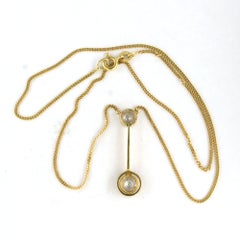 Necklace with old mine cut diamonds up to 1.20ct 14k gold 5.4 grams