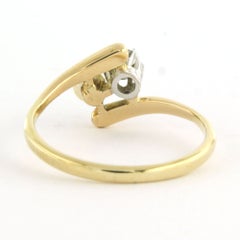 VINTAGE ring with pearl and old mine cut diamond up to 0.25ct 18k gold