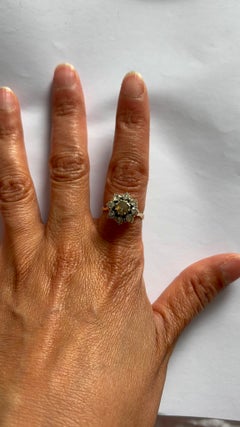 Bague victorienne avec diamants taillés en rose jusqu'à 0,35ct 14k or et argent