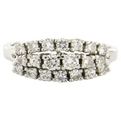 Ring with brilliant cut diamonds up to 0.70ct 14k white gold 5.1 grams