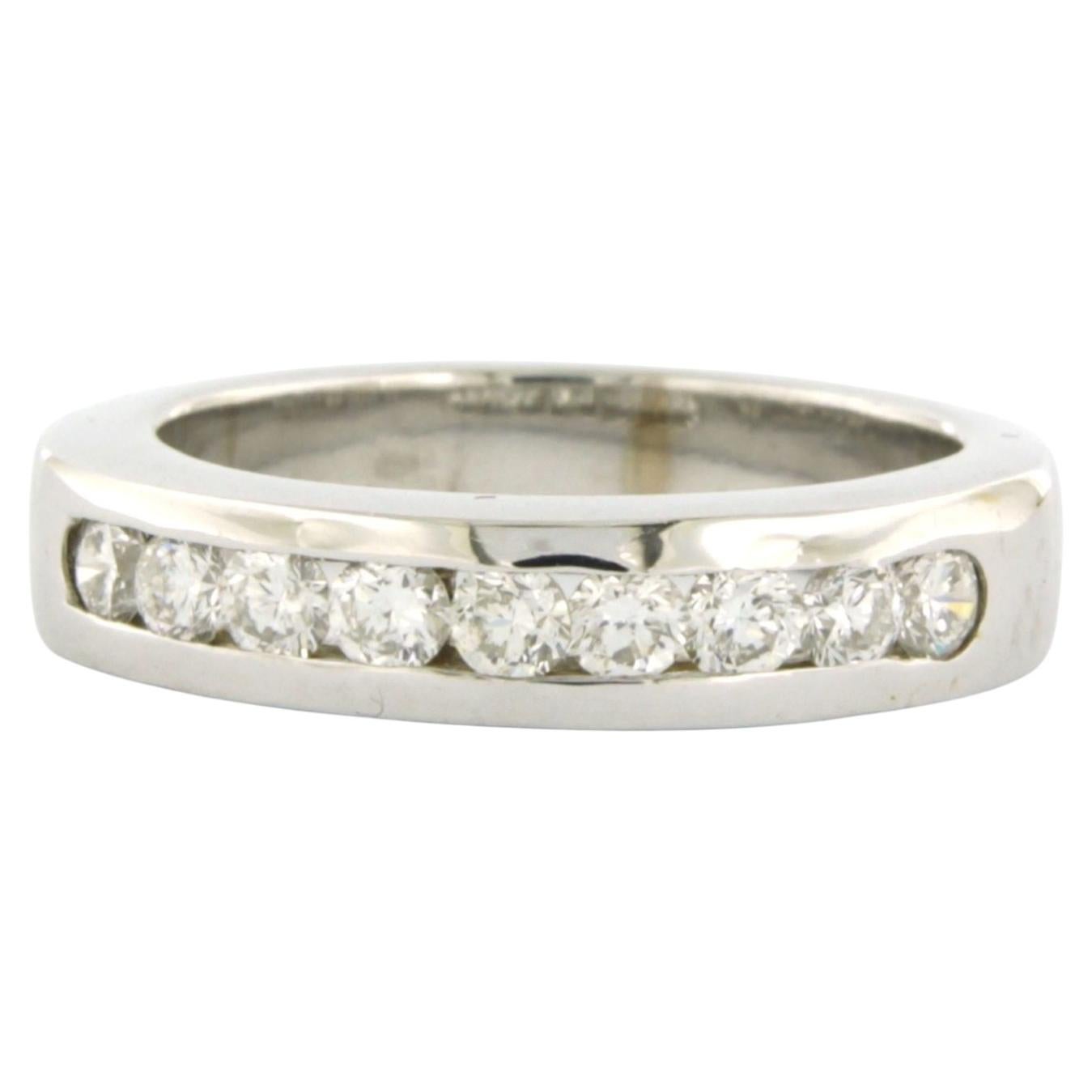 Band ring with brilliant cut diamonds up to 0.60ct 18k gold 7.8 grams
