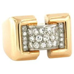RETRO Ring with single cut diamonds up to 0.50ct 14k gold 10.3 grams