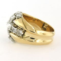 Ring with rose cut diamonds up to 1.00ct 14k gold and platinum 11.8 grams