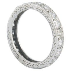 ART NOUVEAU eternity ring with old mine cut diamonds up to 1.80ct 18k gold