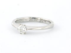 Wempe 18k gold solitaire ring with brilliant-cut diamond up to 0.30 ct 3.0 grams